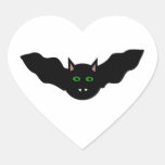 Vampire Cat Faced Bat Halloween Sickers Heart Sticker