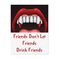 Vampire Halloween Teeth Postcard