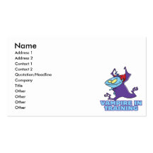 vampire in training funny cartoon business card templates