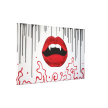 Vampire Lips Wrapped Canvas Canvas Print