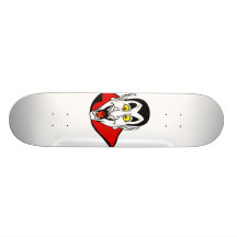 Vampire mouth open head cape skate decks