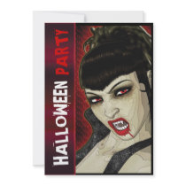 Vampire party comic fun kids custom invite