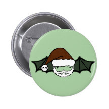 Vampire Santa Bat Pinback Buttons