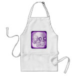 VAMPIRE SKULL PRINT IN PURPLE FRAME APRONS