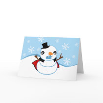 Vampire Snowman Greeting Cards
