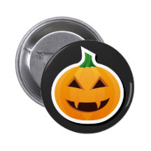 Vampire Teeth Halloween Pumpkin button