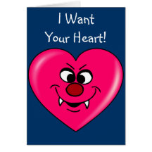 Vampire Valentine: Give your heart to me Greeting Card