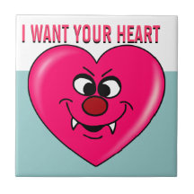 Vampire Valentine: Give your heart to me Ceramic Tiles