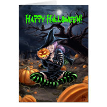 Vampire Witch Halloween Card