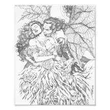Vampire's Kiss by Al Rio - Vampire and Woman Art Photographic Print