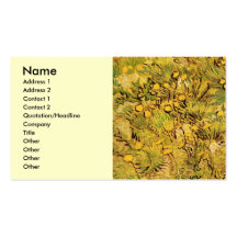 Van Gogh A Field of Yellow Flowers, Vintage Art Business Card Templates