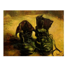 Van Gogh A Pair of Shoes, Vintage Still Life Art Postcard