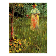 Van Gogh; A Woman Walking in a Garden Postcard