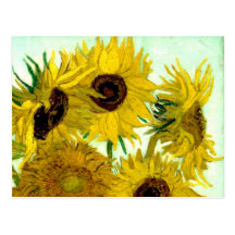 Van Gogh : Beaux-arts de cru de tournesols du vase Carte Postale