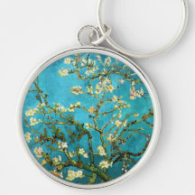 Van Gogh Blossoming Almond Tree Vintage Fine Art Keychains