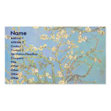 Van Gogh; Blossoming Almond Tree, Vintage Flowers Business Card Templates