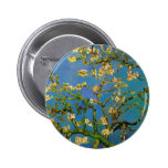 Van Gogh; Blossoming Almond Tree, Vintage Flowers Pinback Button