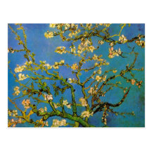 Van Gogh; Blossoming Almond Tree, Vintage Flowers Postcards