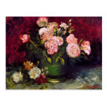 Van Gogh Bowl Peonies and Roses Fine Art Postcard