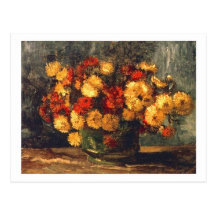 Van Gogh Bowl with Chrysanthemums Post Card