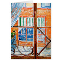 Van Gogh - Butchers Shop Seen From A Window Greeting Cards