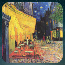 Van Gogh; Cafe Terrace at Night Square Stickers