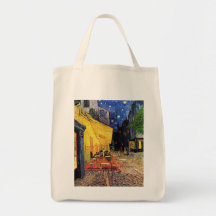 Van Gogh; Cafe Terrace at Night, Vintage Fine Art Canvas Bag