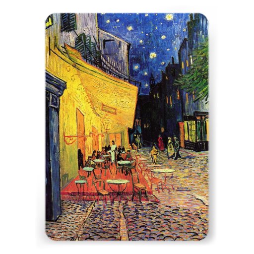 Van Gogh; Cafe Terrace at Night, Vintage Fine Art Custom Invite