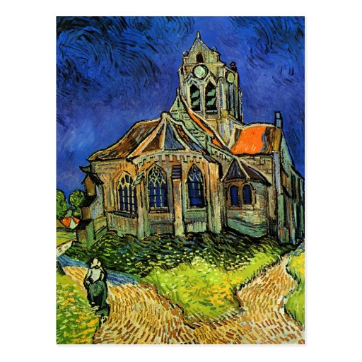 Van Gogh Church at Auvers Post-Impressionism Postcards