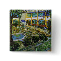 Van Gogh Courtyard of Hospital at Arles Pin
