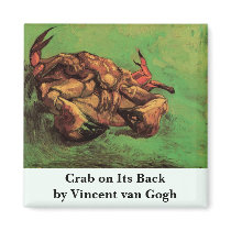 Van Gogh Crab on Its Back Refrigerator Magnet