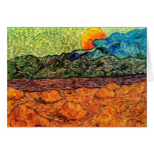 Van Gogh Evening Landscape Greeting Card