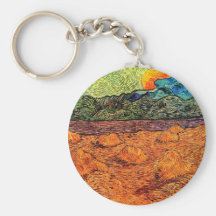 Van Gogh Evening Landscape Keychain