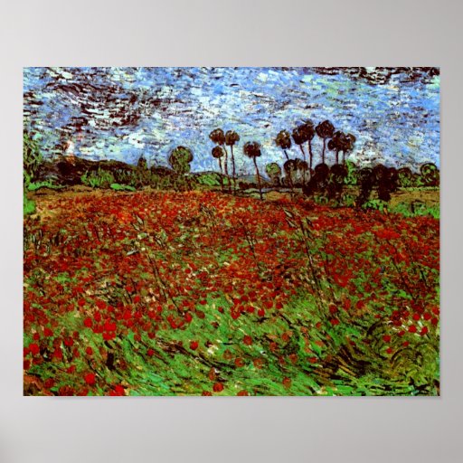 Van Gogh Field with Poppies Fine Art Posters