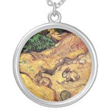 Van Gogh - Field With Two Rabbits Personalized Necklace