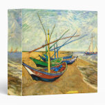 Van Gogh Fishing Boats on Beach at Saintes Maries Vinyl Binders