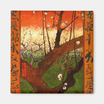 Van Gogh Flowering Plum Tree Fine Art Magnets