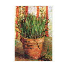 Van Gogh - Flowerpot With Chives Gallery Wrapped Canvas