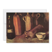 Van Gogh; Four Stone Bottles, Flask and White Cup Announcements