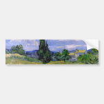 Van Gogh; Green Wheat Field w Cypress, Vintage Art Bumper Sticker