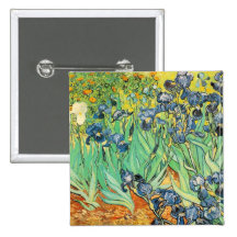 Van Gogh Irises Button