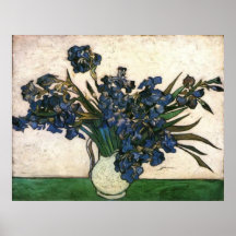 Van Gogh Irises in Vase Poster