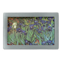 Van Gogh Irises, Vintage Post Impressionism Art Belt Buckle