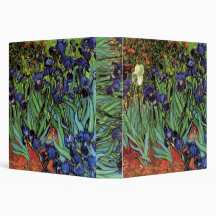 Van Gogh Irises, Vintage Post Impressionism Art Vinyl Binders