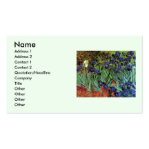 Van Gogh Irises, Vintage Post Impressionism Art Business Card Templates