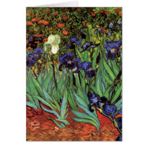 Van Gogh Irises, Vintage Post Impressionism Art Greeting Card