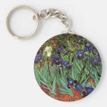 Van Gogh Irises, Vintage Post Impressionism Art Key Chains