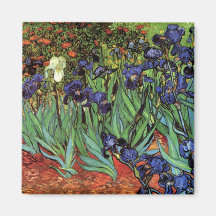 Van Gogh Irises, Vintage Post Impressionism Art Fridge Magnet