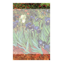Van Gogh Irises, Vintage Post Impressionism Art Custom Stationery