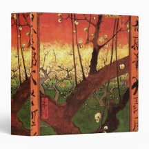 Van Gogh Japanese Flowering Plum Tree, Vintage Art 3 Ring Binders